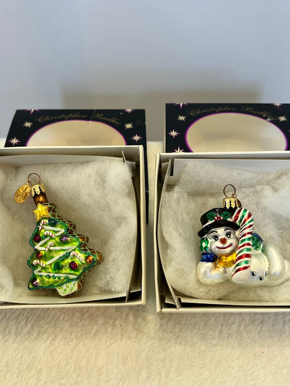 Christopher Radko Little Gems Collection – Set of 2 Glass Christmas Ornaments